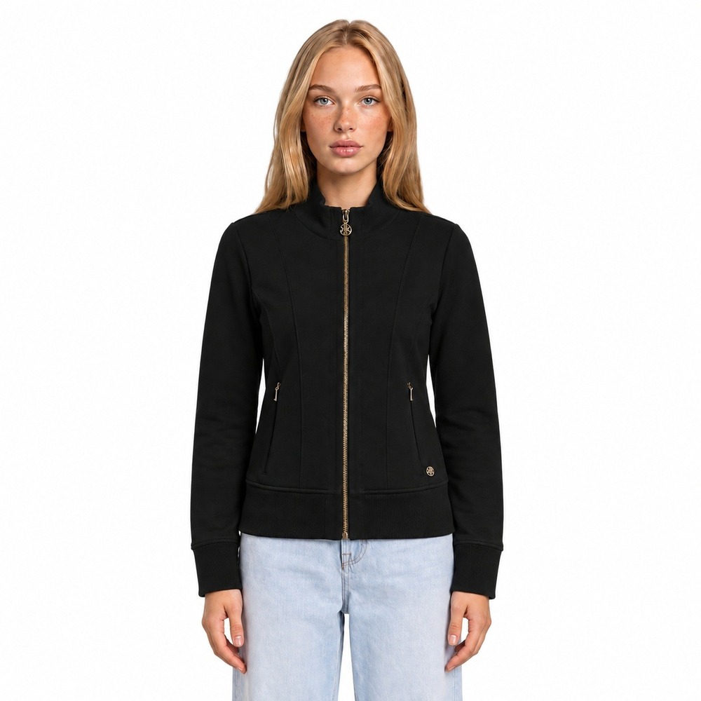 Lilly Pulitzer Black Luxletic Jacket Women's Size Medium Full Zip Mock Neck Golf